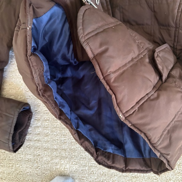 Abercrombie & Fitch Brown Hooded Puffer Jacket with Faux Fur Trim - Picture 4 of 11